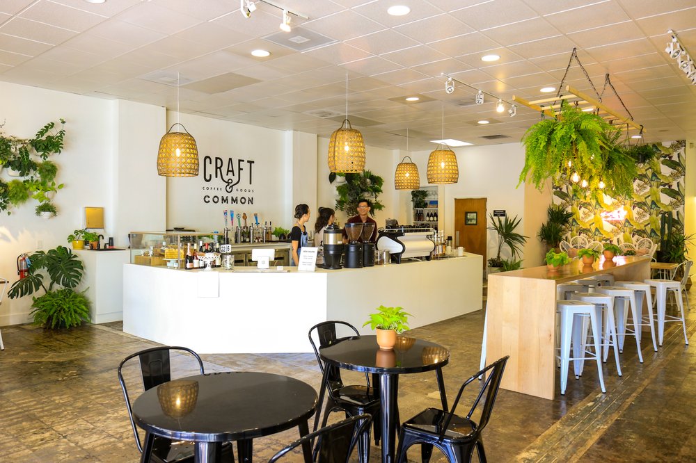 interior of craft and common coffee shop